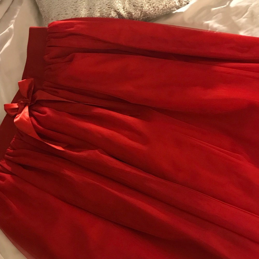 Red tulle skirt